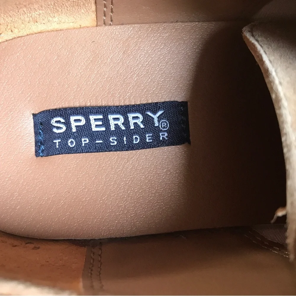 Sperry Tan Beige Suede Sneakers, EUC, 5.5 M 38 W - Picture 2 of 10